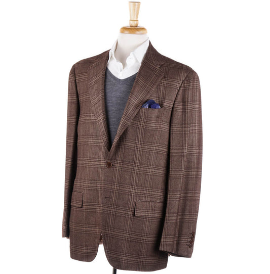 Kiton Brown Check Cashmere-Silk Sport Coat - Top Shelf Apparel