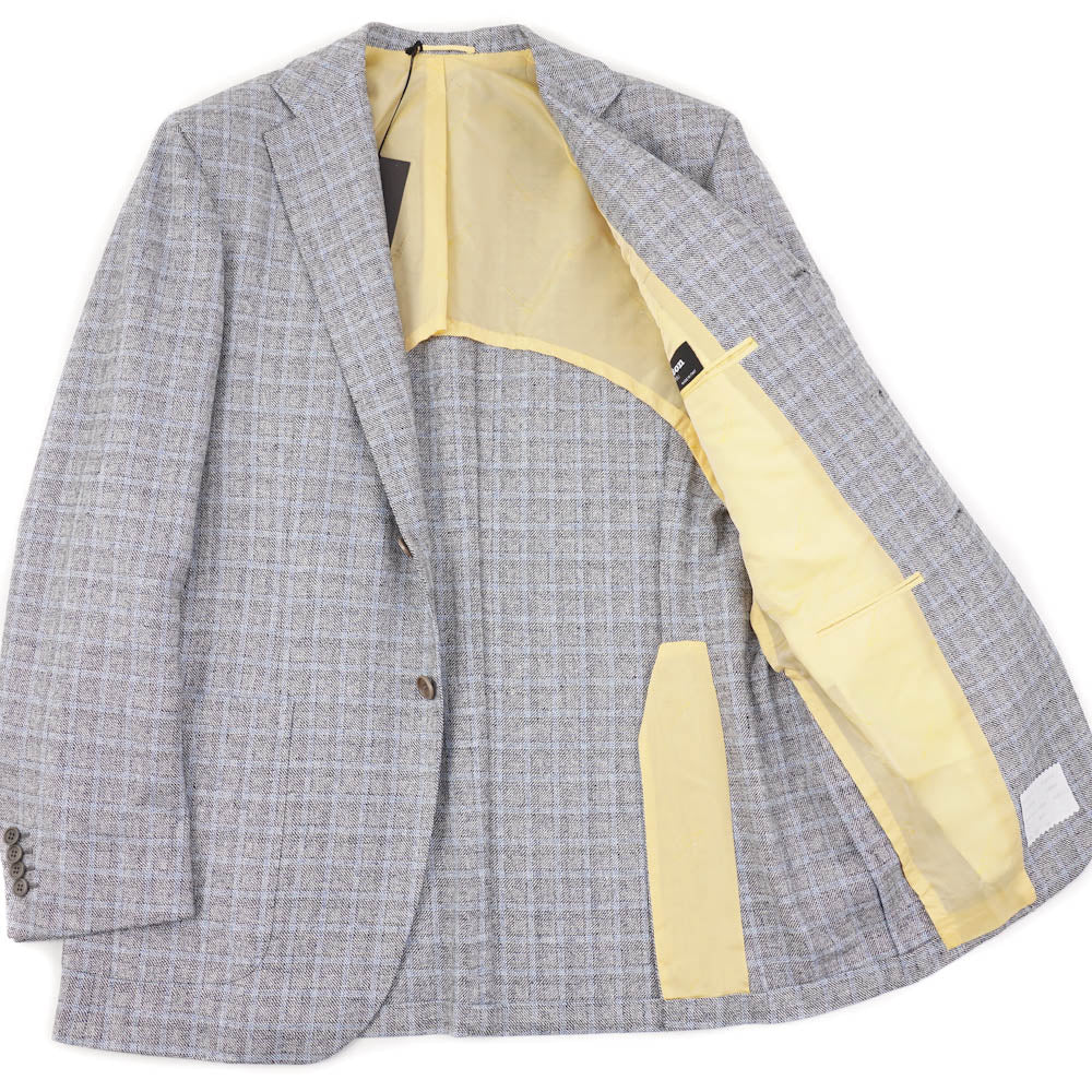 Kiton Gray-Blue Check Cashmere-Blend Sport Coat - Top Shelf Apparel