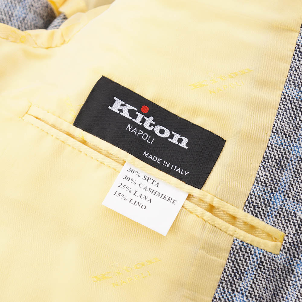 Kiton Gray-Blue Check Cashmere-Blend Sport Coat - Top Shelf Apparel