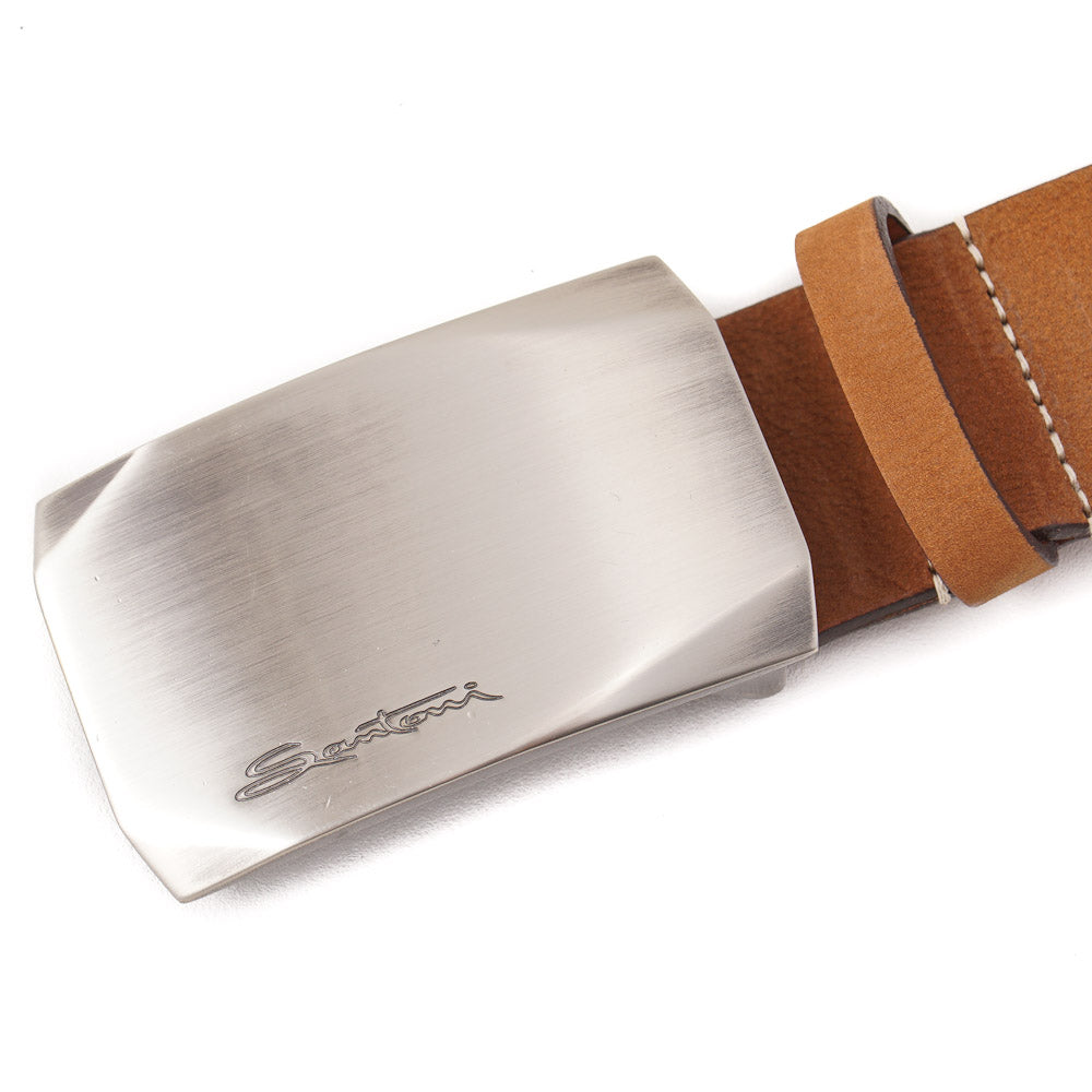 Santoni Nubuck Leather Belt in Snuff Brown - Top Shelf Apparel