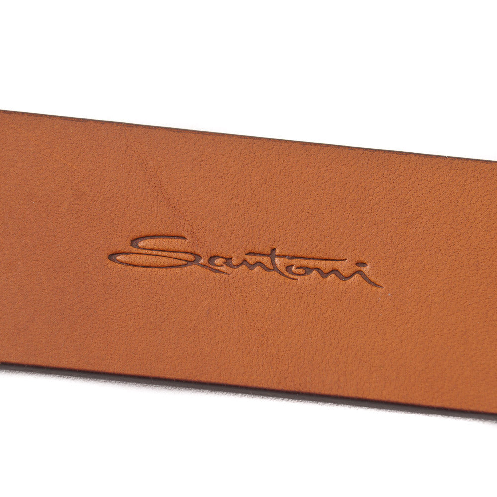 Santoni Nubuck Leather Belt in Snuff Brown - Top Shelf Apparel