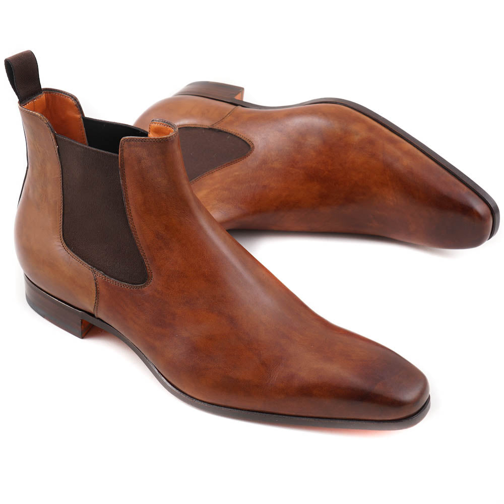 Santoni Chelsea Boots in Antique Brown - Top Shelf Apparel