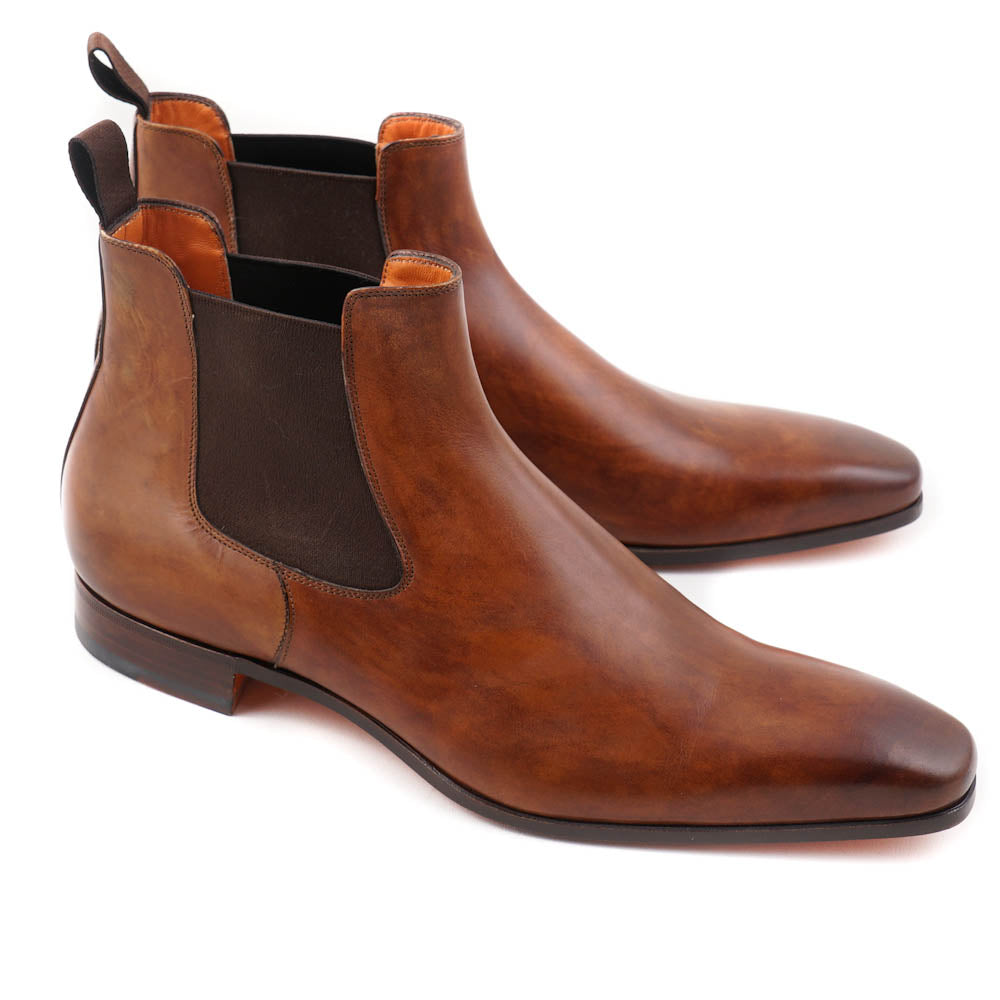 Santoni perforated leather Chelsea boots - Brown