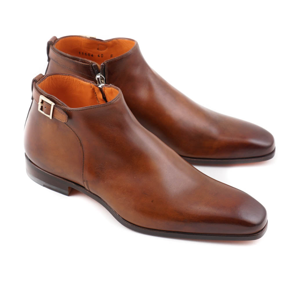 Santoni Brown Ankle Boots with Buckle Detail - Top Shelf Apparel