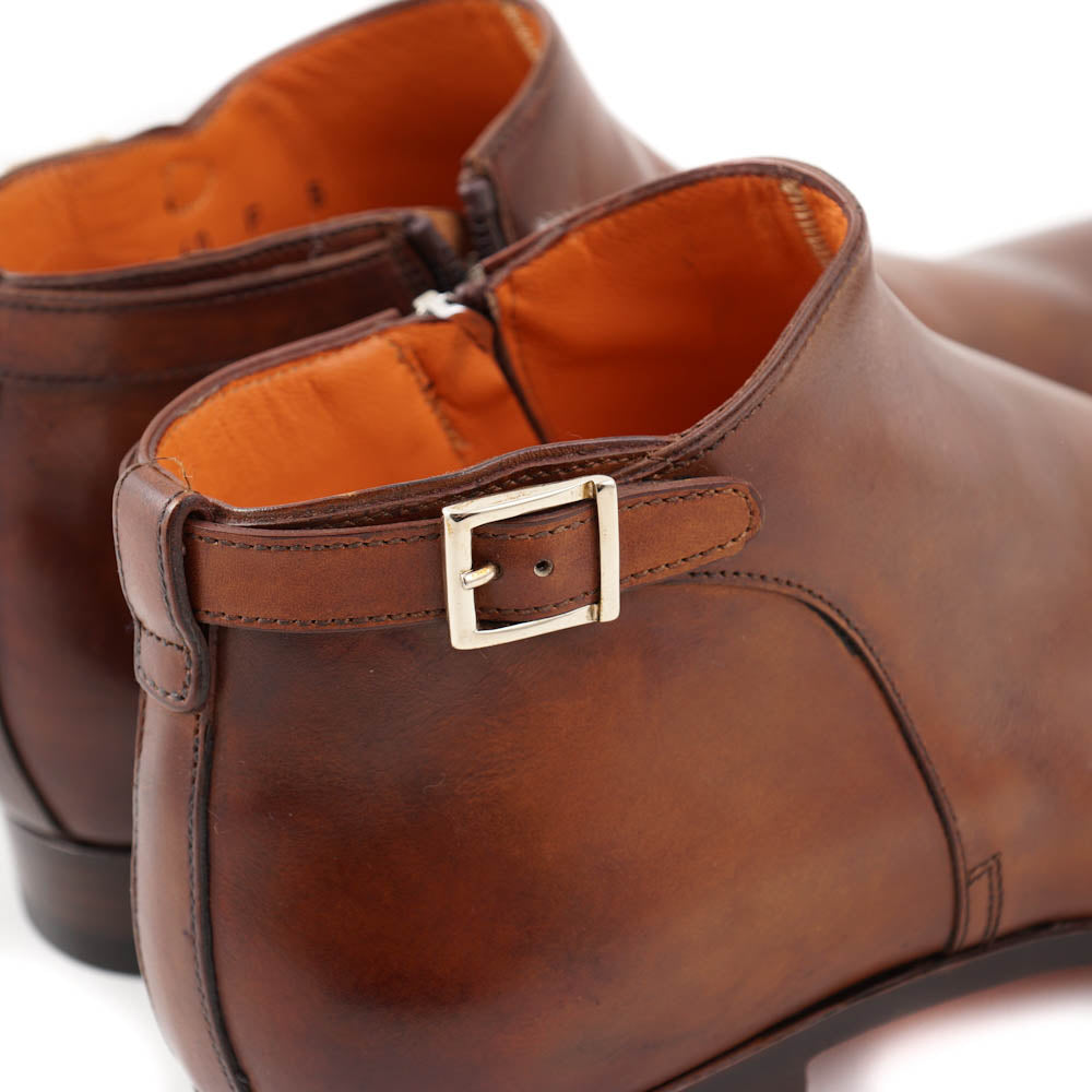 Santoni Brown Ankle Boots with Buckle Detail - Top Shelf Apparel