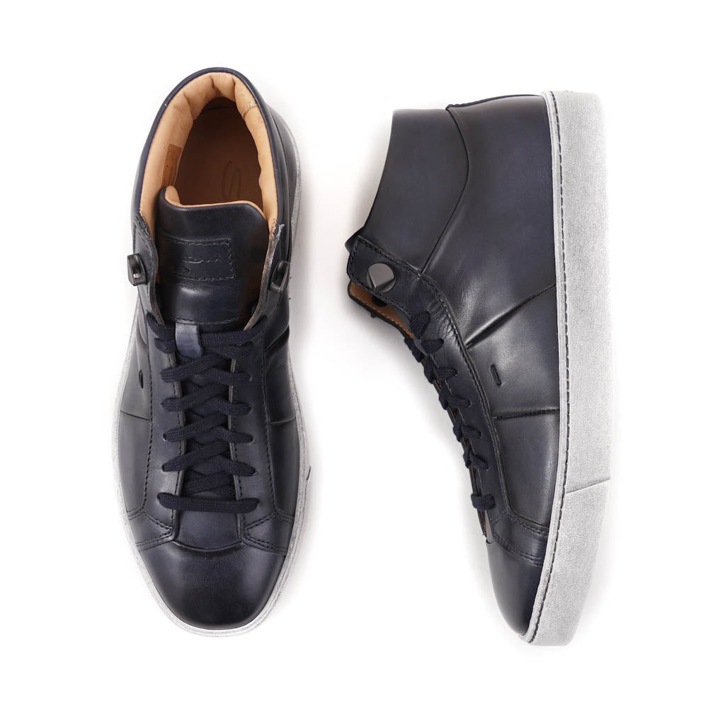 Santoni Mid-Top Sneakers in Dark Blue - Top Shelf Apparel