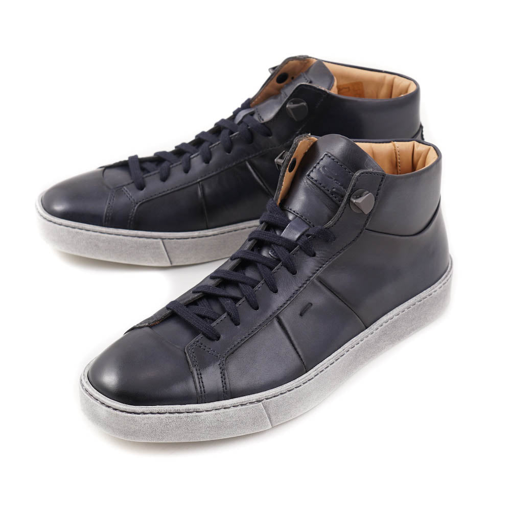 Santoni Mid-Top Sneakers in Dark Blue - Top Shelf Apparel