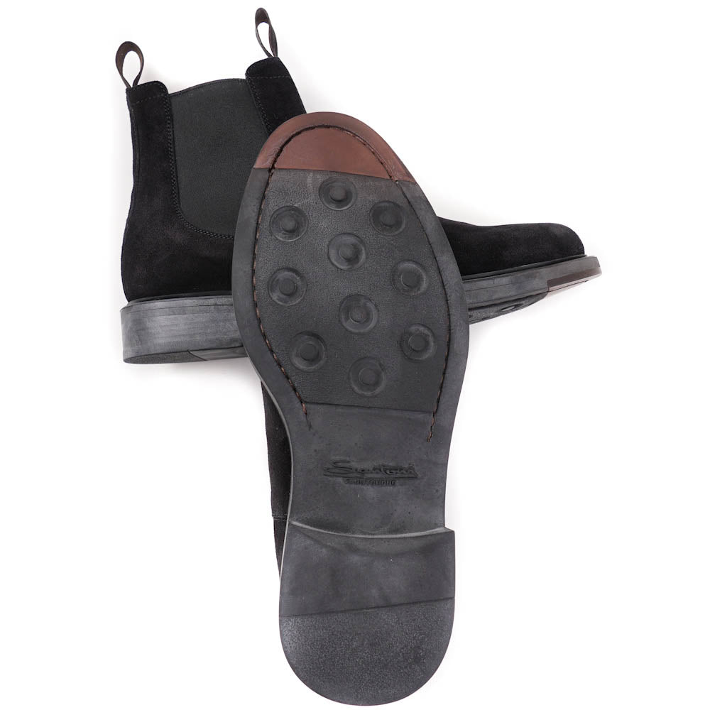 Santoni Chelsea Boot in Black Suede - Top Shelf Apparel