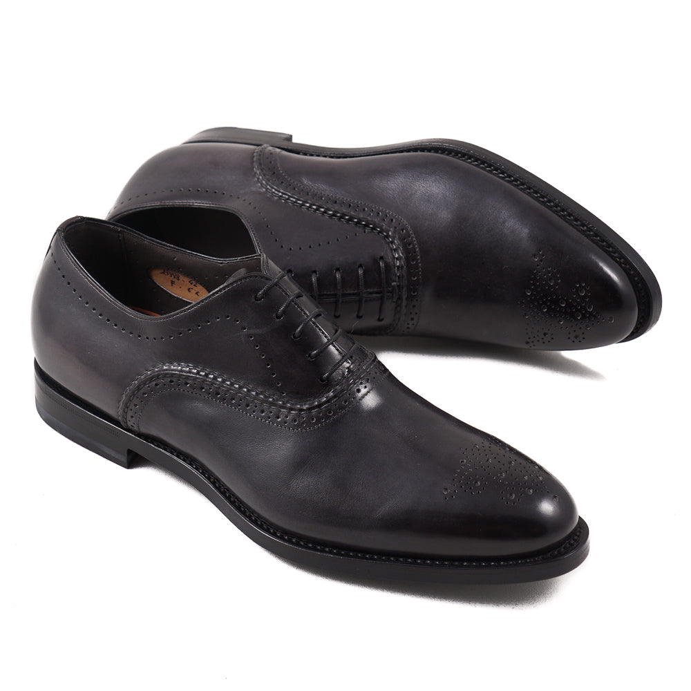 Santoni Dark Gray Medallion Tip Oxford - Top Shelf Apparel