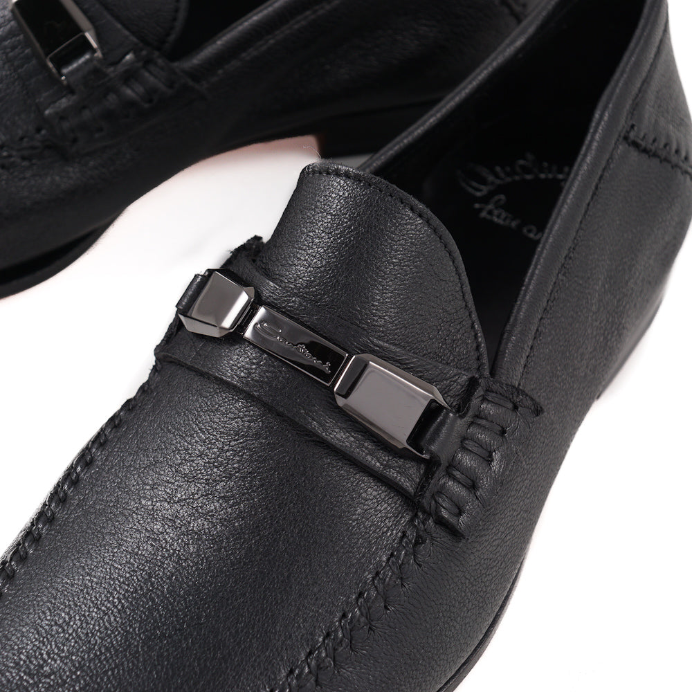 Santoni Soft Leather Loafers in Black - Top Shelf Apparel