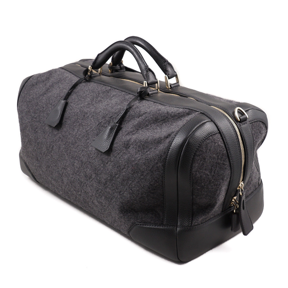 Brioni Cashmere and Leather Weekend Bag - Top Shelf Apparel