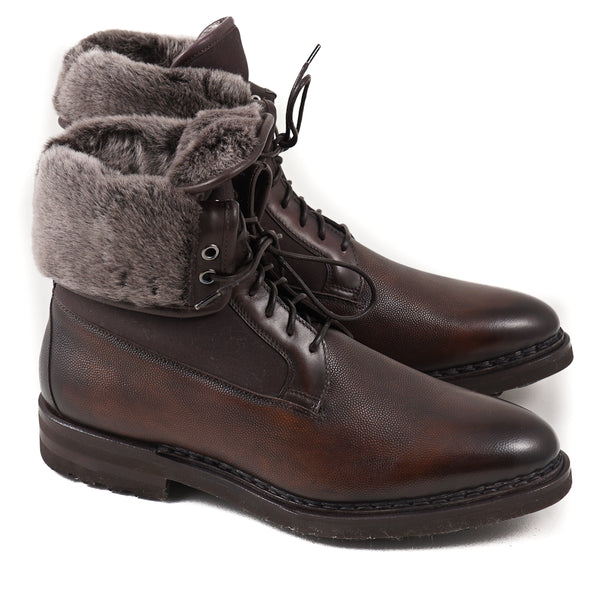 Santoni Shearling-Lined Leather Ankle Boots – Top Shelf Apparel