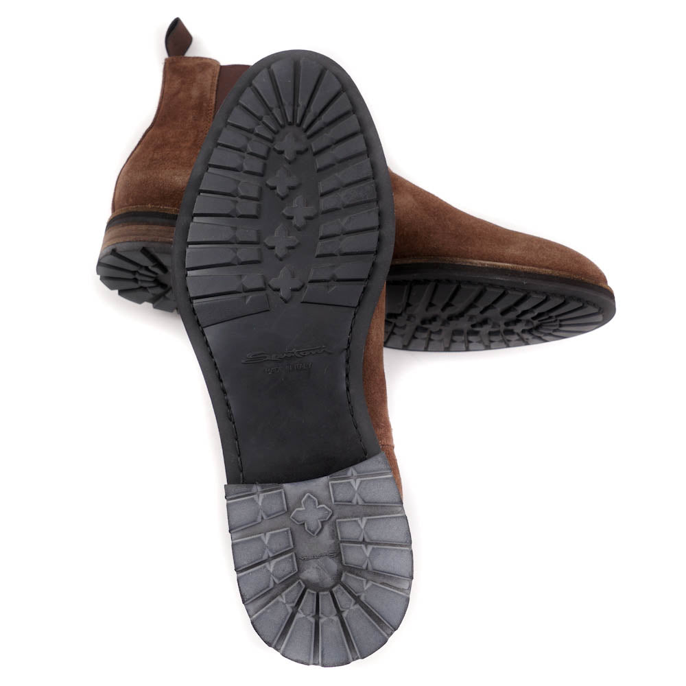 Santoni Chelsea Boot in Brown Suede - Top Shelf Apparel