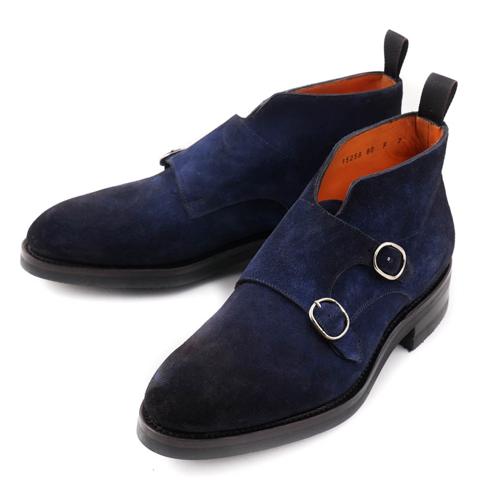 Santoni double 2025 monk suede