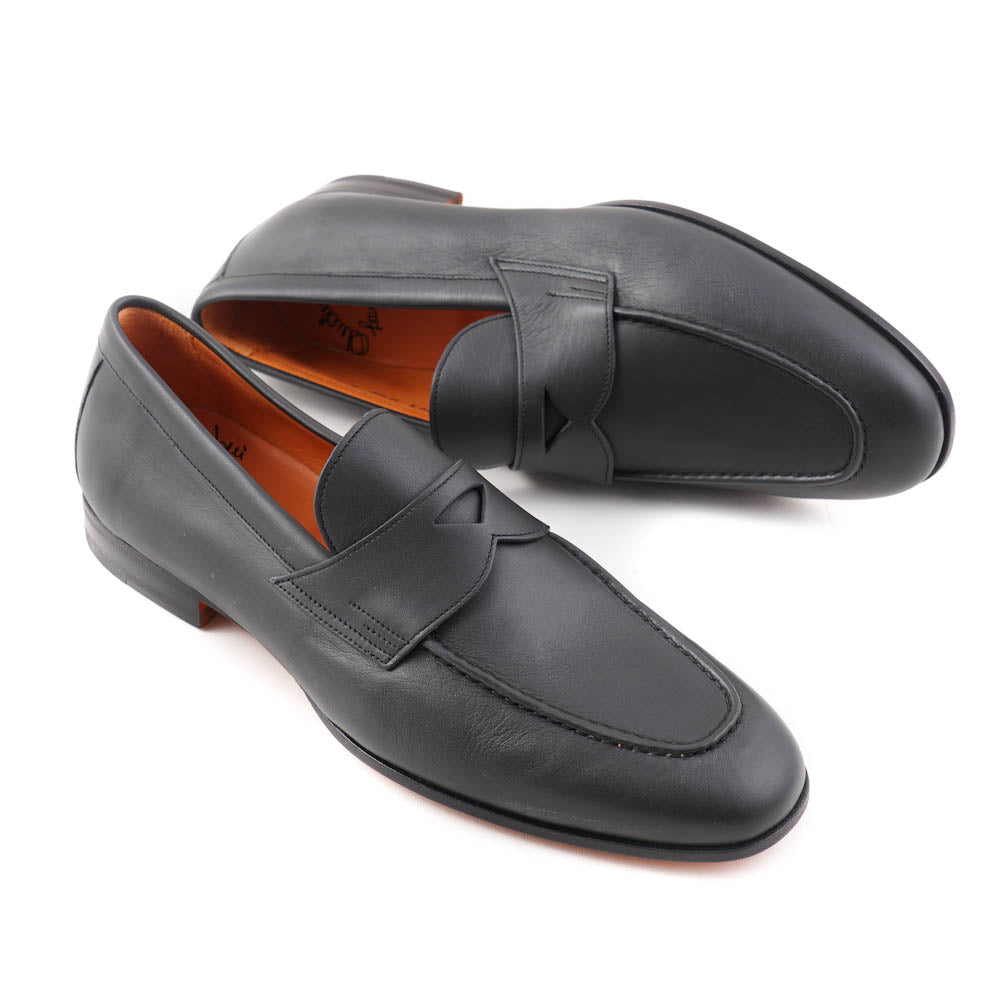 Santoni Soft Leather Loafers in Matte Gray - Top Shelf Apparel