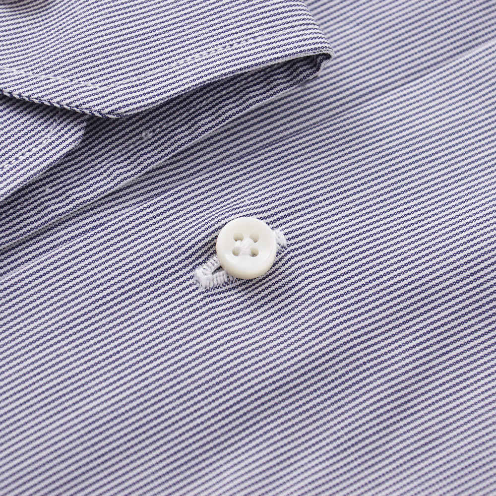 Sartorio Cotton Shirt in Navy Blue Micro Stripe - Top Shelf Apparel