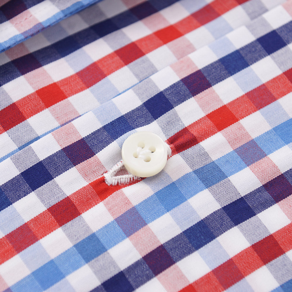 Sartorio Cotton Shirt in Blue and Red Check - Top Shelf Apparel