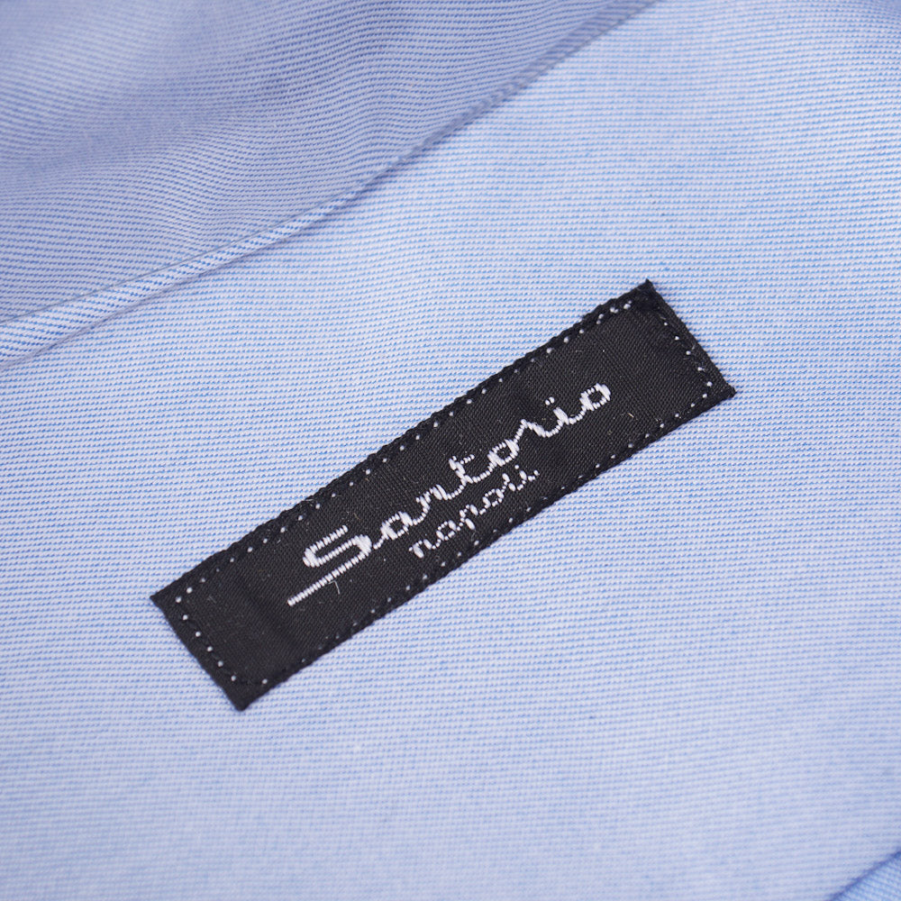 Sartorio Cotton Shirt in Solid Sky Blue Twill - Top Shelf Apparel