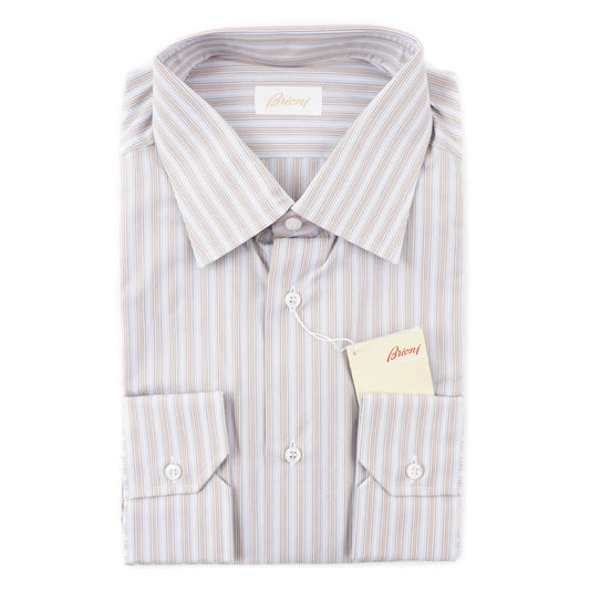 Brioni Slim-Fit Sky Blue Striped Cotton Shirt - Top Shelf Apparel