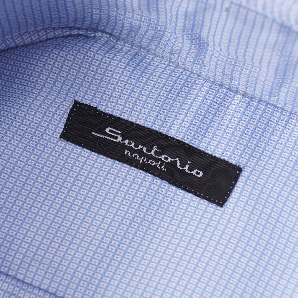 Sartorio Cotton Shirt in Patterned Sky Blue - Top Shelf Apparel