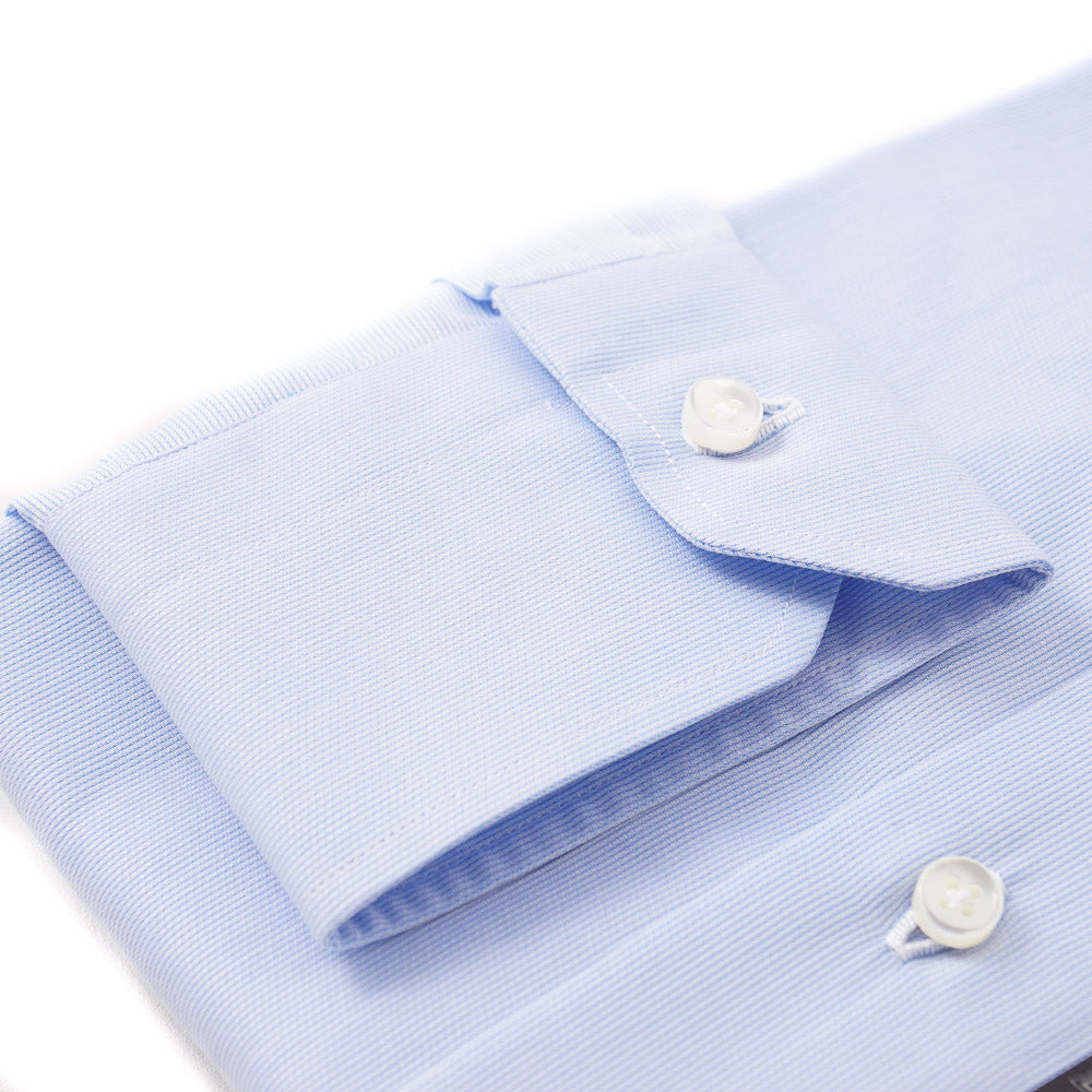 Sartorio Cotton Shirt in Sky Blue Woven - Top Shelf Apparel