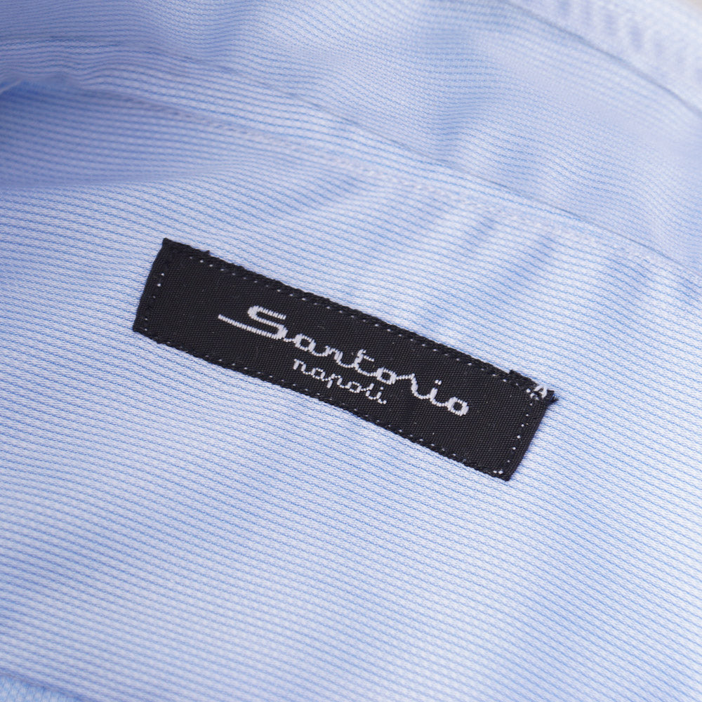 Sartorio Cotton Shirt in Sky Blue Woven - Top Shelf Apparel