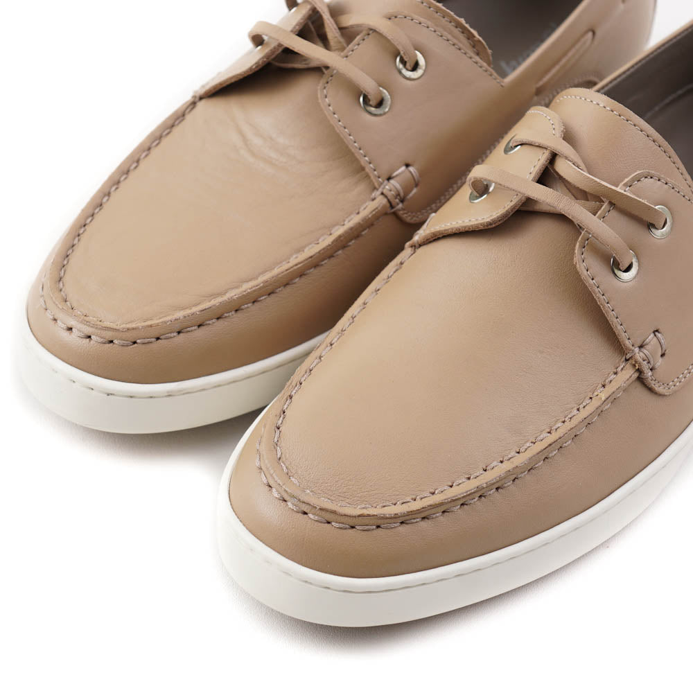 Brioni Tan Calf Leather Boat Shoes - Top Shelf Apparel