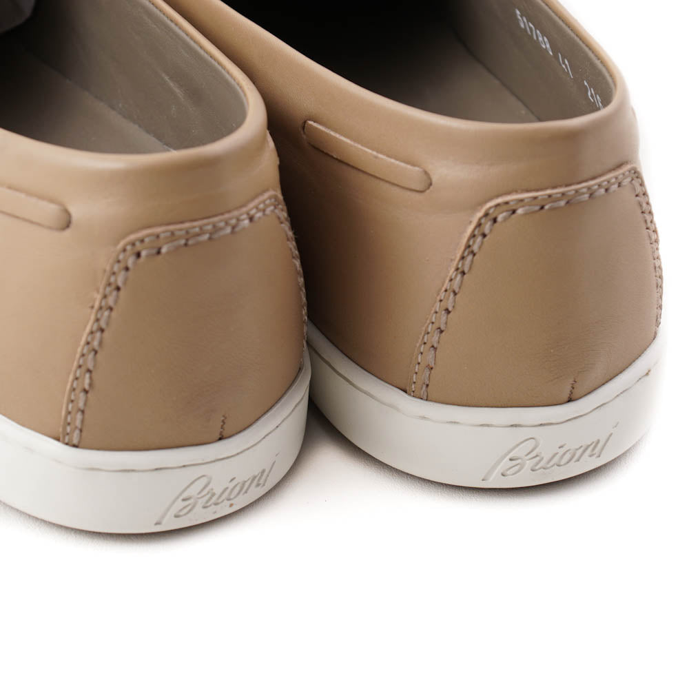 Brioni Tan Calf Leather Boat Shoes - Top Shelf Apparel