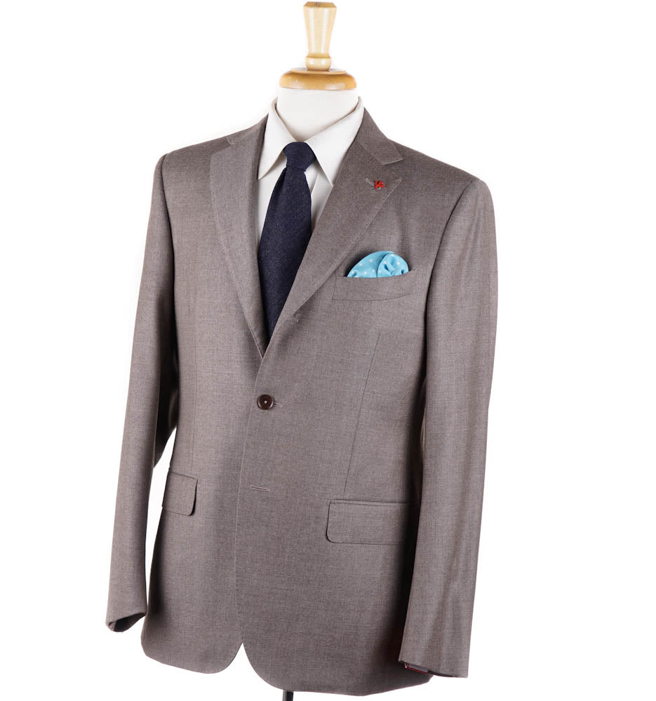 Isaia Dove Beige Soft Flannel Wool Suit - Top Shelf Apparel