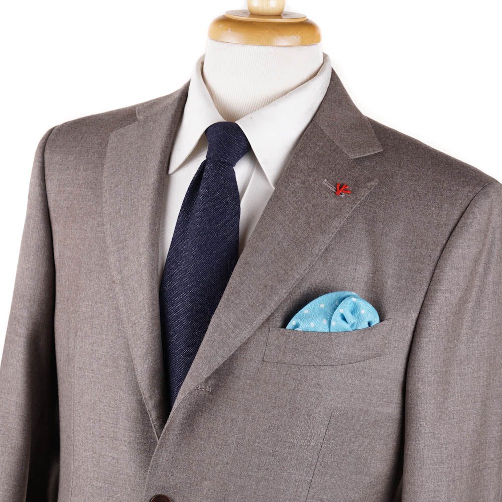Isaia Dove Beige Soft Flannel Wool Suit - Top Shelf Apparel
