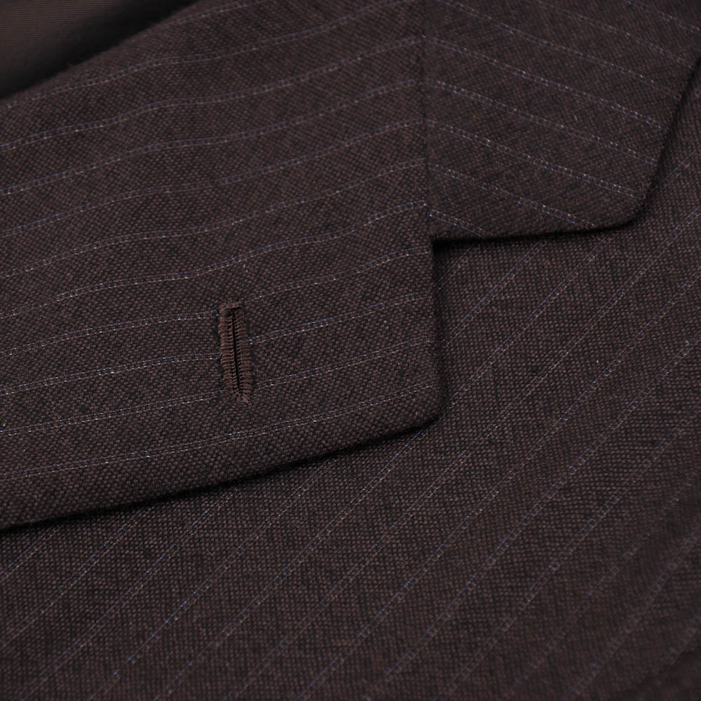 Kiton Chocolate Stripe Cashmere Suit - Top Shelf Apparel