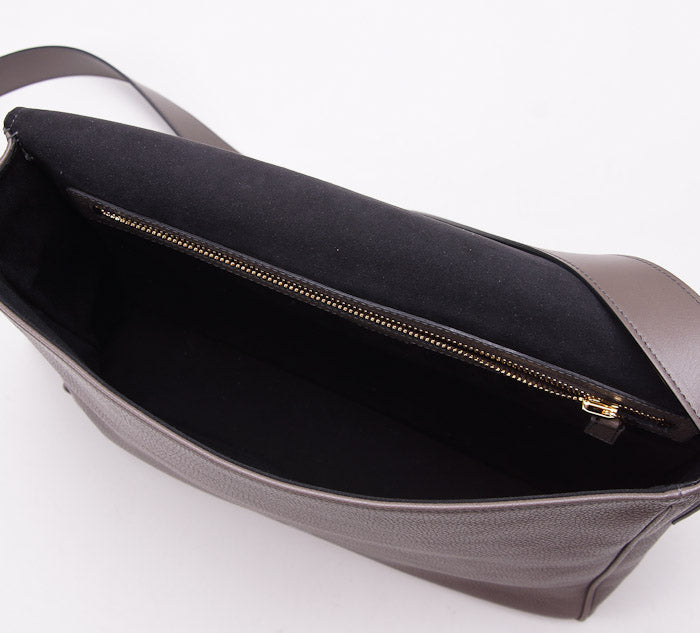 Tom Ford 'Buckley' Gray Leather Messenger Bag - Top Shelf Apparel