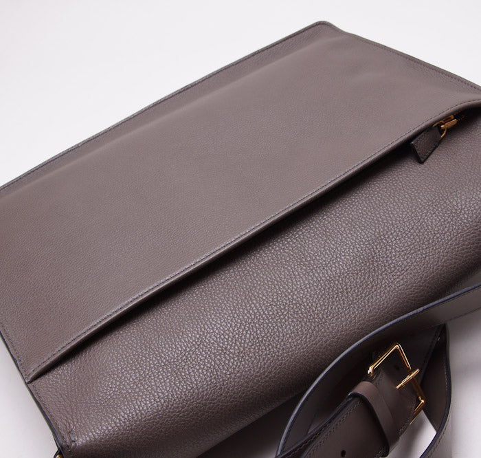 Tom Ford 'Buckley' Gray Leather Messenger Bag - Top Shelf Apparel