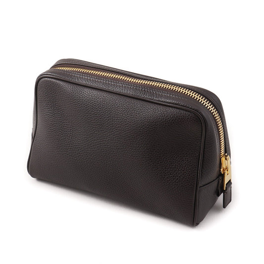 Tom Ford Dark Brown Leather Toiletry Case - Top Shelf Apparel