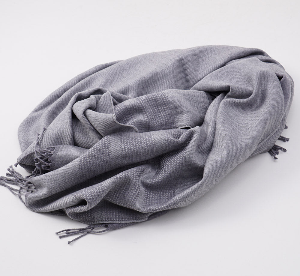 Battisti Gray Birdseye Wool Throw Blanket - Top Shelf Apparel