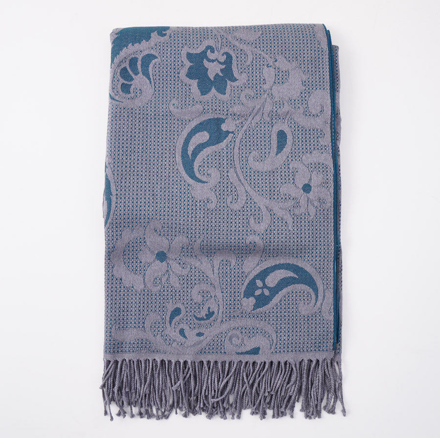 Battisti Paisley Jacquard Wool Throw Blanket - Top Shelf Apparel