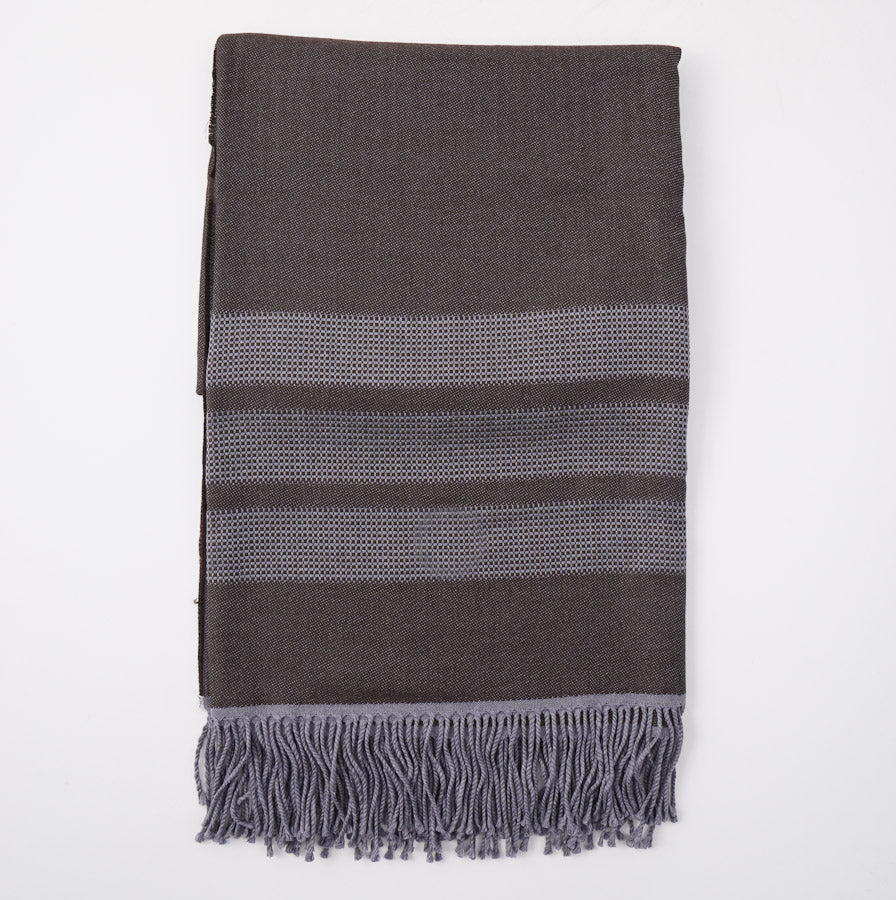 Battisti Brown Birdseye Wool Throw Blanket - Top Shelf Apparel
