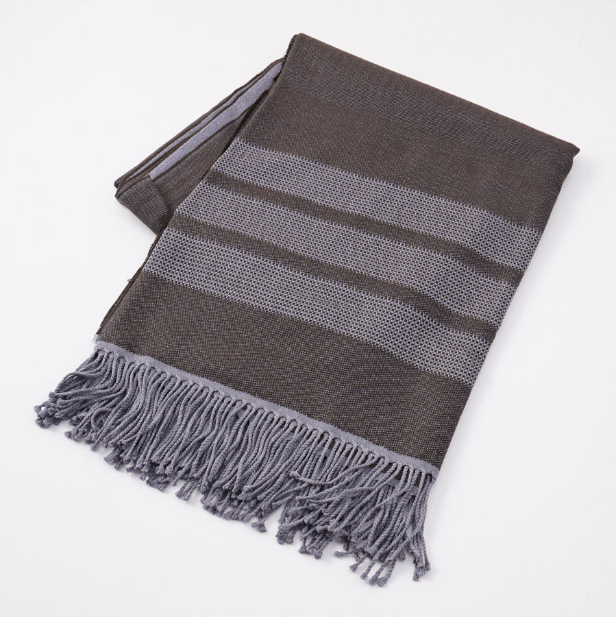 Battisti Brown Birdseye Wool Throw Blanket - Top Shelf Apparel