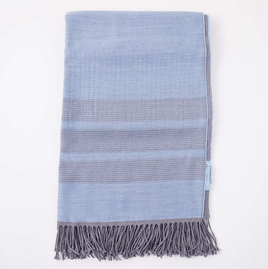 Battisti Blue Birdseye Wool Throw Blanket - Top Shelf Apparel