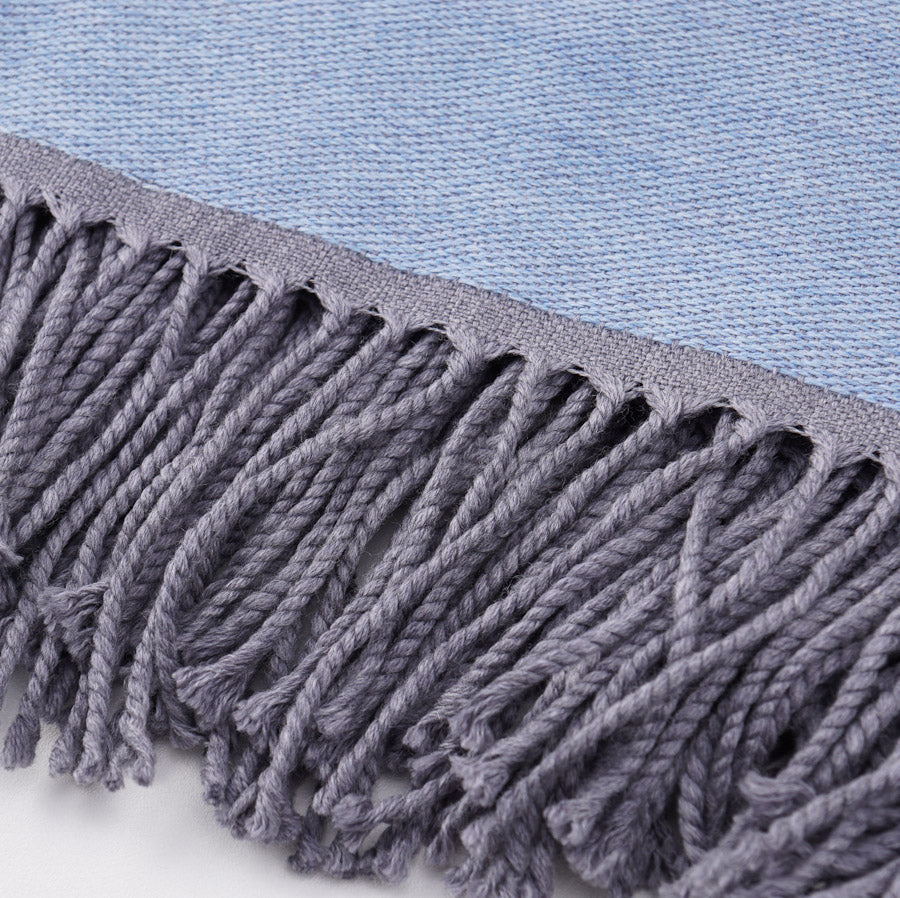 Battisti Blue Birdseye Wool Throw Blanket - Top Shelf Apparel