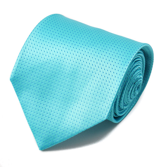 Isaia Turquoise Blue Pindot Silk Tie - Top Shelf Apparel