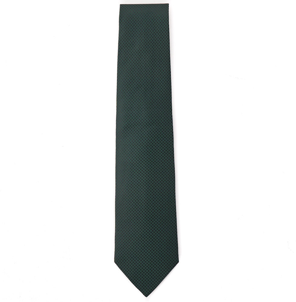 Isaia Emerald Green Mini Check Silk Tie - Top Shelf Apparel