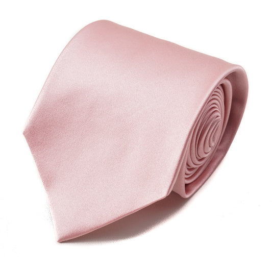 Isaia Solid Pink Satin Silk Tie - Top Shelf Apparel