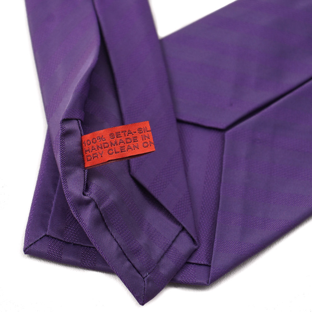Isaia Purple Ribbon Striped Silk Tie - Top Shelf Apparel