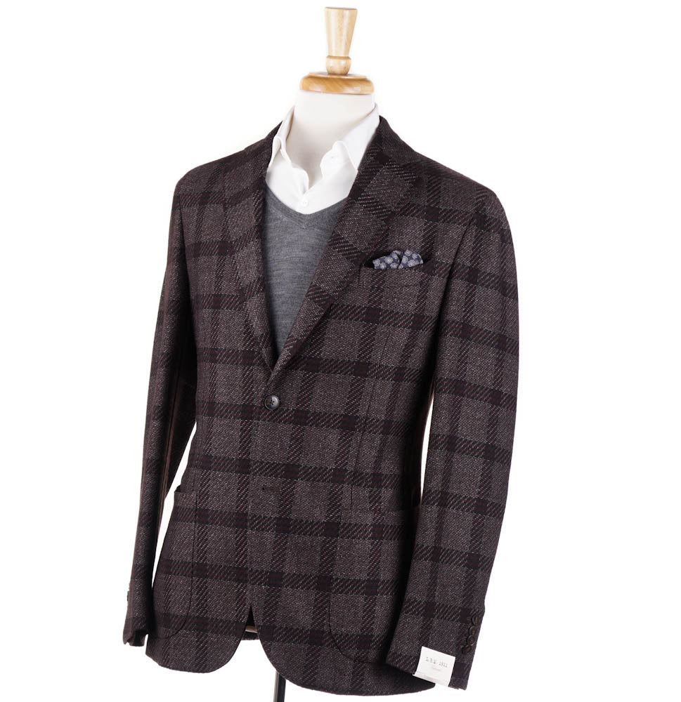 L.B.M. 1911 Brown-Burgundy Check Sport Coat - Top Shelf Apparel