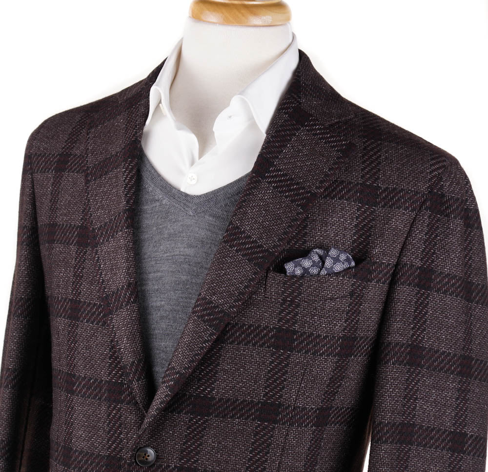 L.B.M. 1911 Brown-Burgundy Check Sport Coat - Top Shelf Apparel