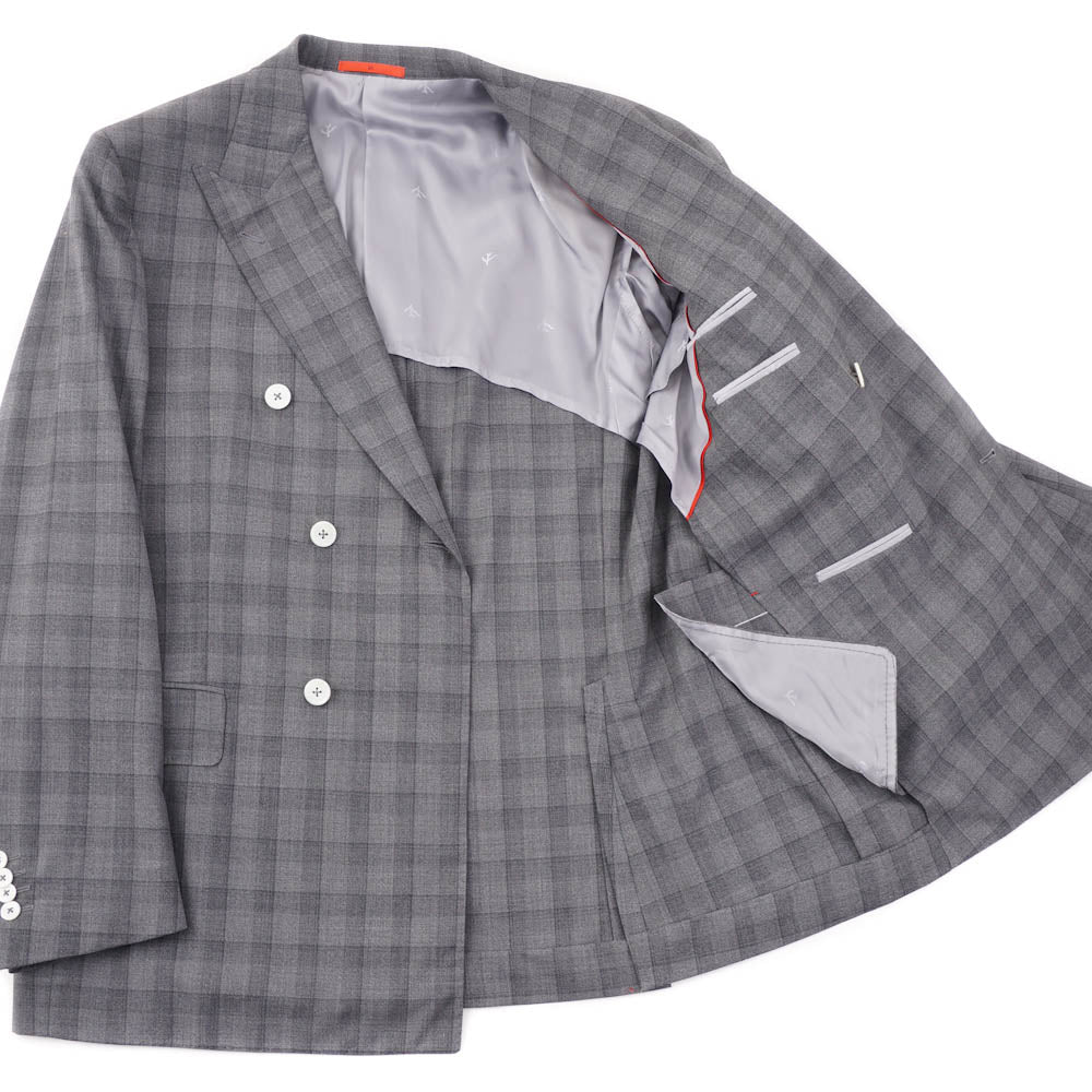 Isaia Gray Check Lightweight Super 150s Suit - Top Shelf Apparel