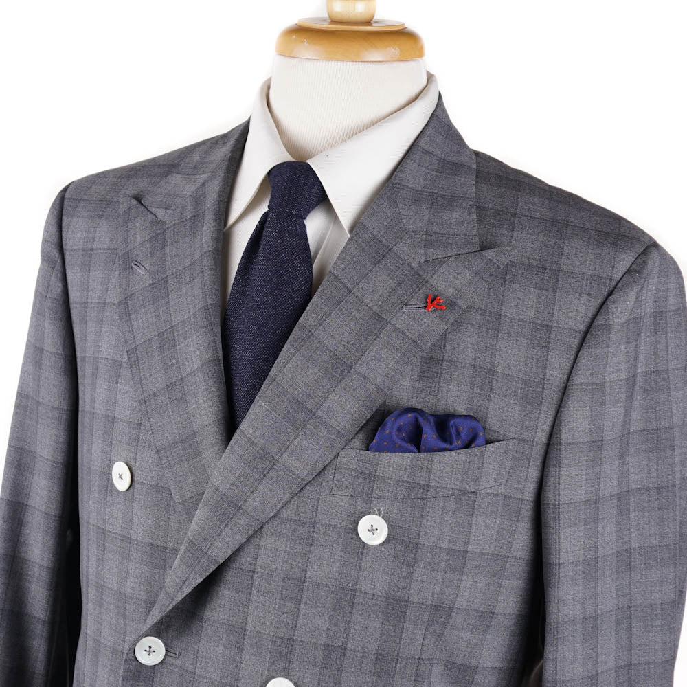 Isaia Gray Check Lightweight Super 150s Suit - Top Shelf Apparel