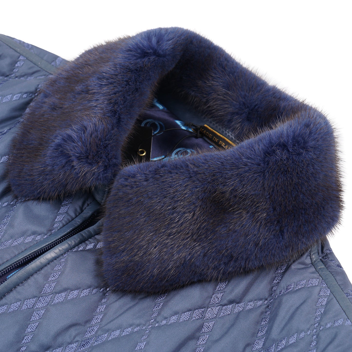 Zilli Quilted Silk Down Jacket with Mink Collar - Top Shelf Apparel