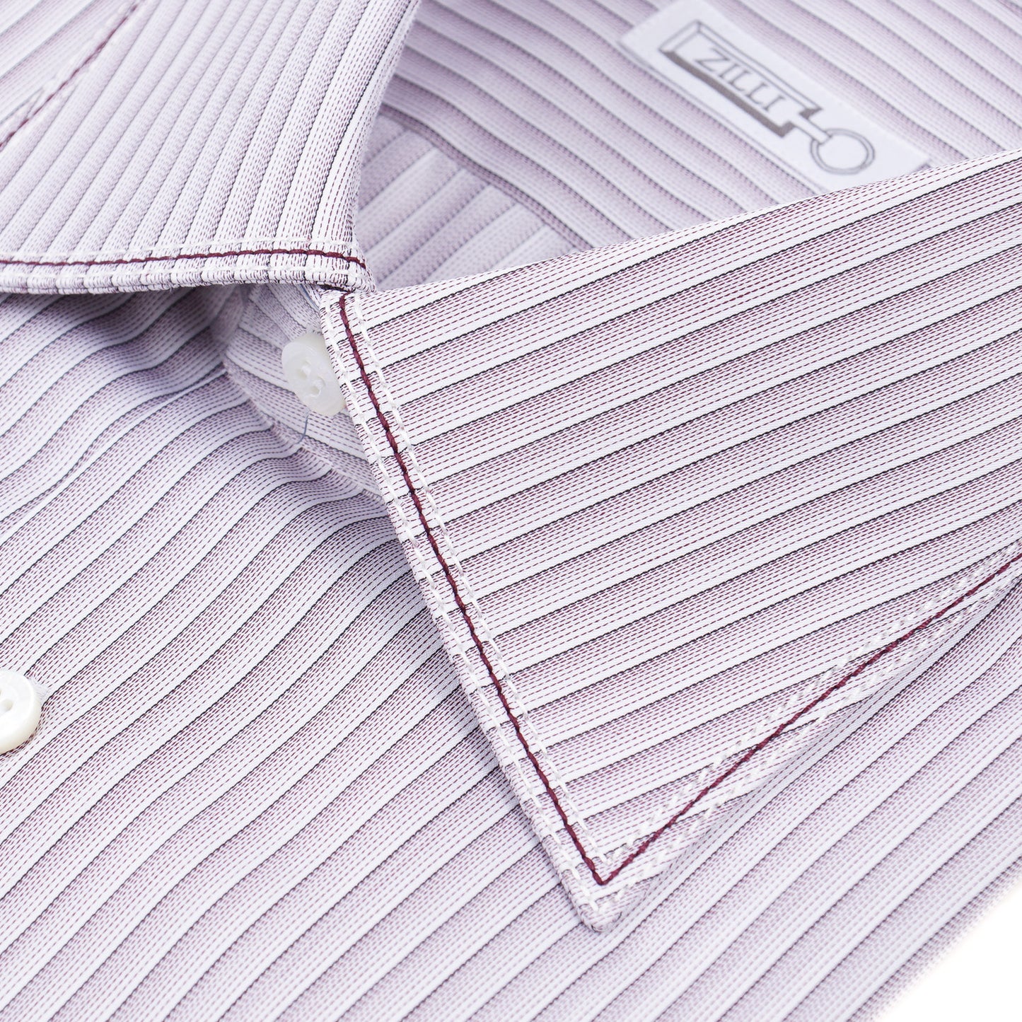 Zilli Plum Purple Stripe Cotton Dress Shirt - Top Shelf Apparel